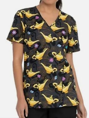 Disney Aladdin scrub top sz S